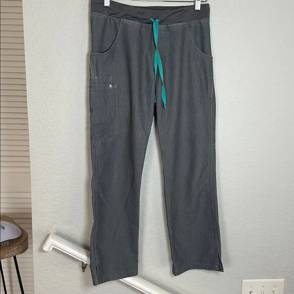 Figs Axim Scrub Pants T2001S Grey Cargo 4 Pockets PO 1602 Nurse Men's Medium